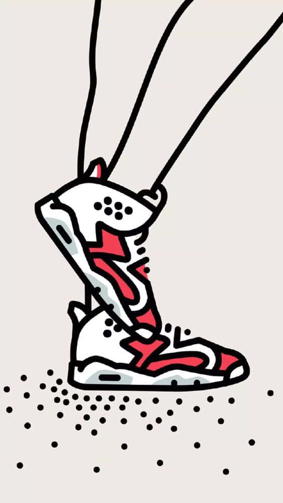 Corresponding Red And White Sneaker Design