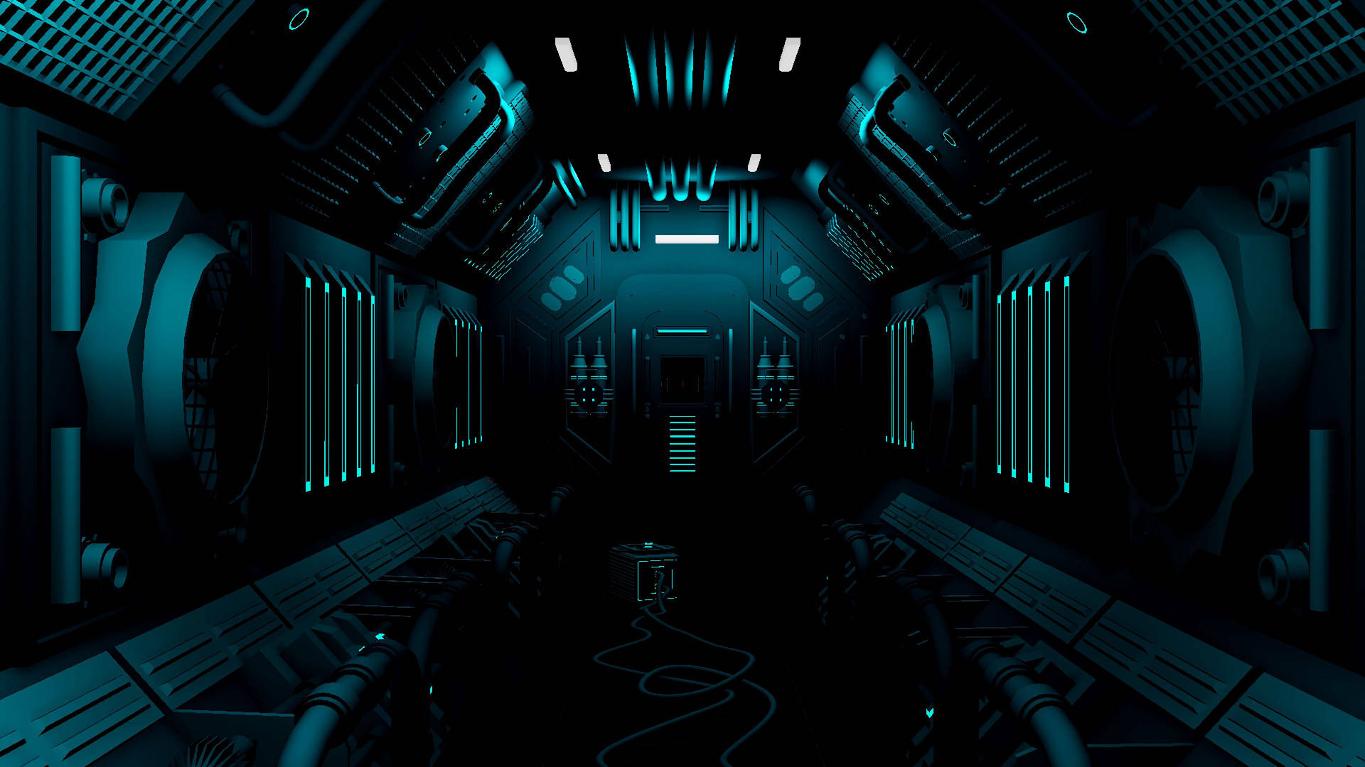 Corridor, Dark, Station, Sci-fi, Art Background