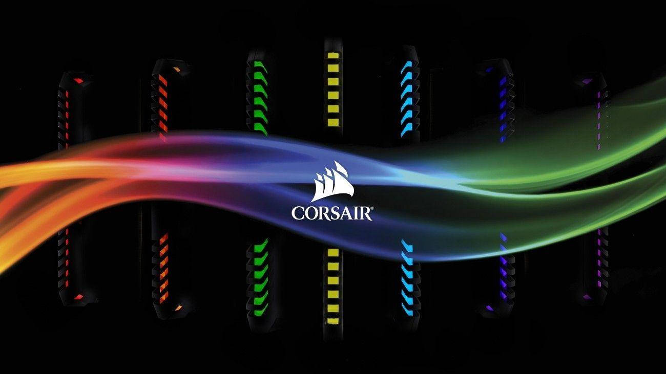 Corsair Logo Waves Rgb 4k Background