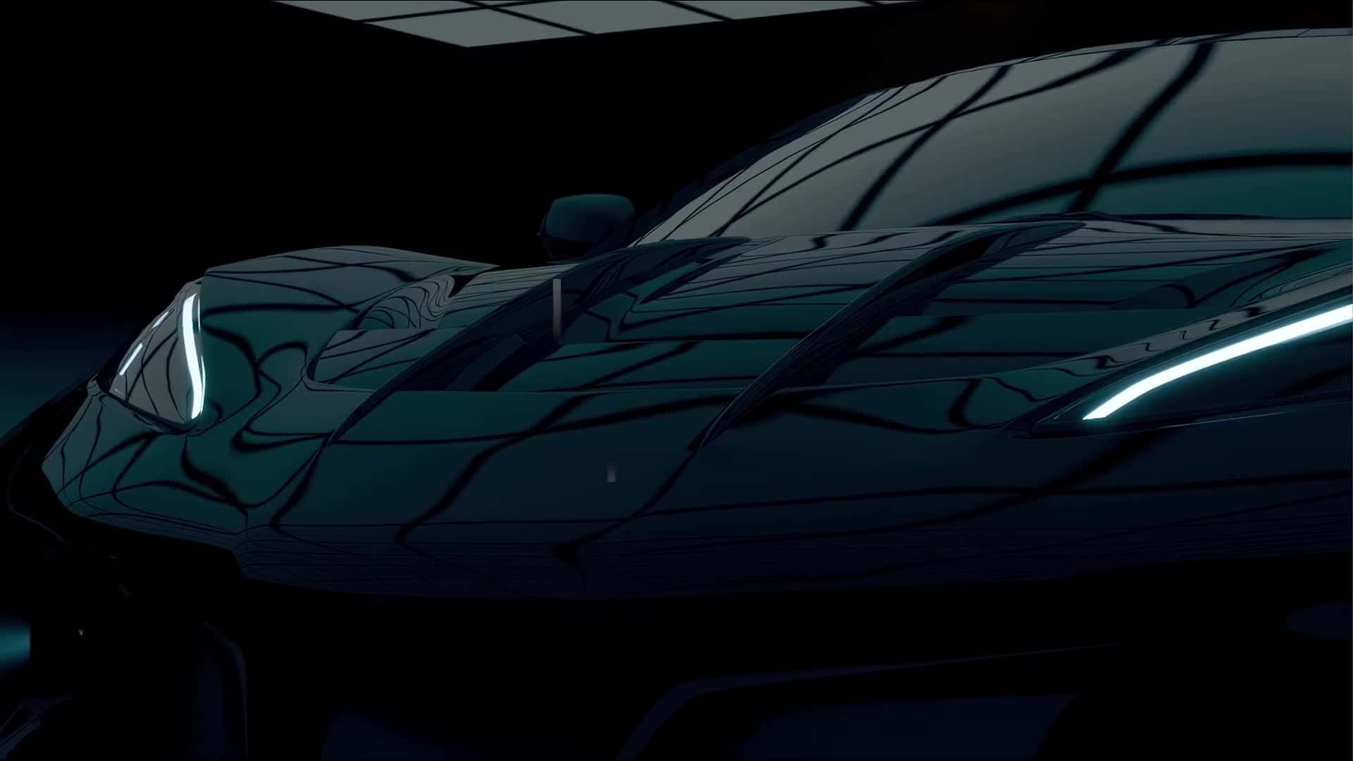Corvette C8 Nighttime Aesthetic Background