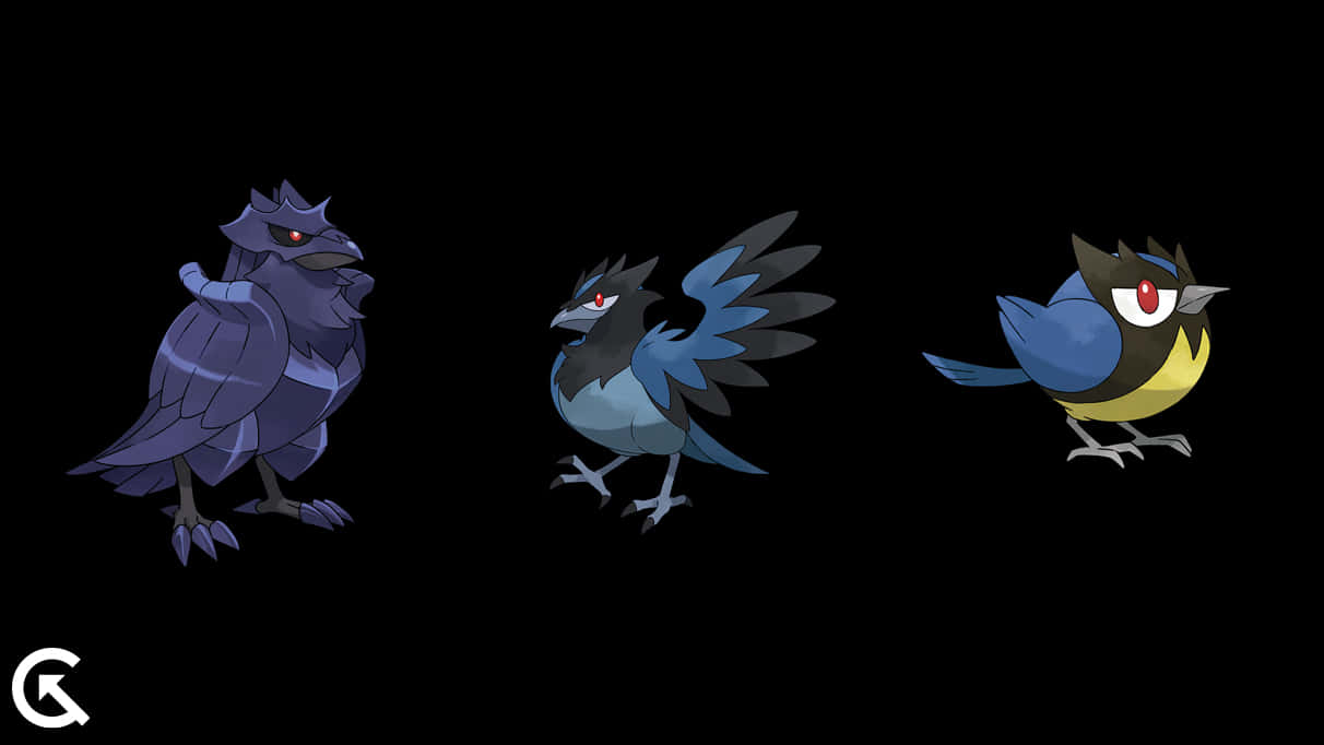 Corviknight Corvisquire And Rookidee Background