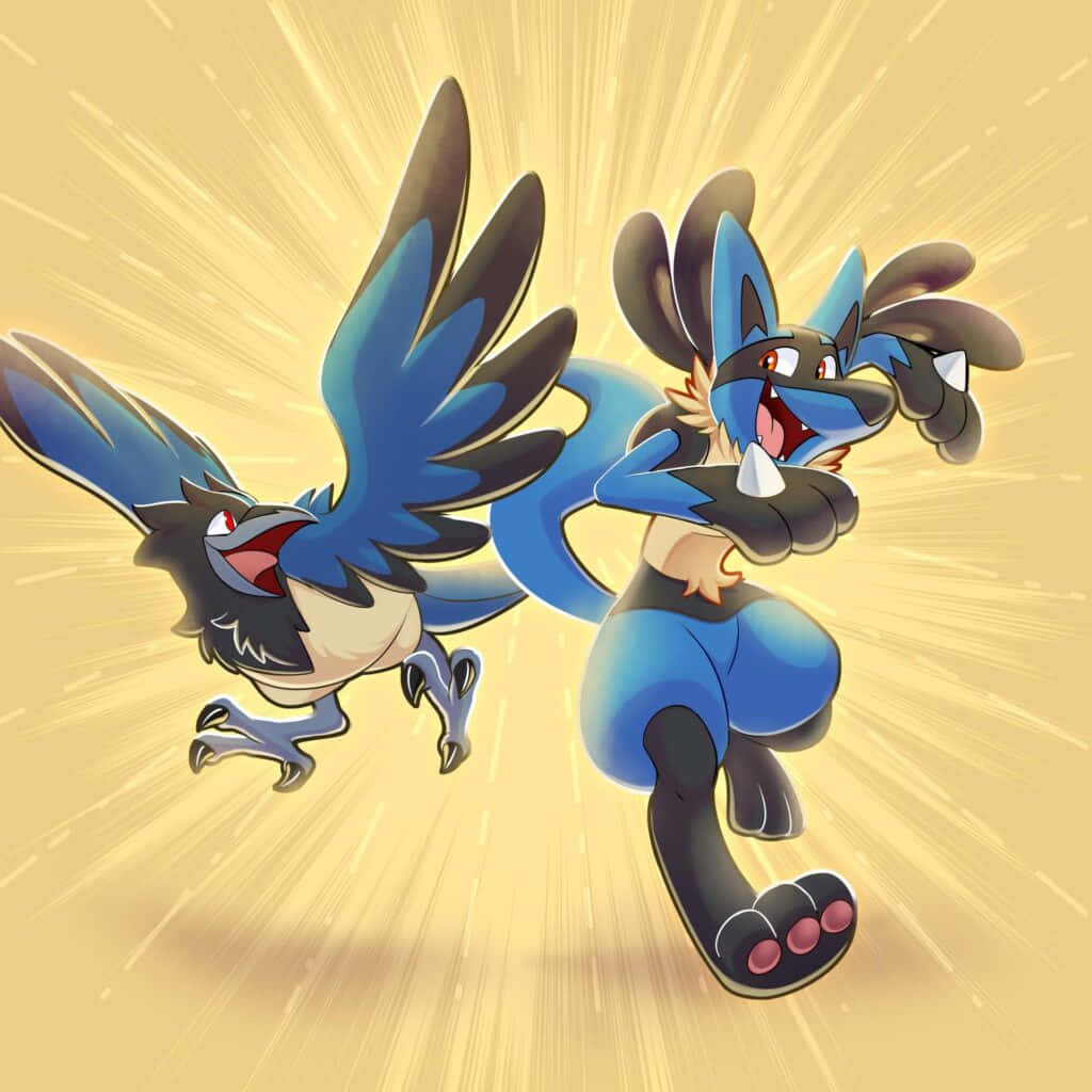 Corvisquire And Lucario Background