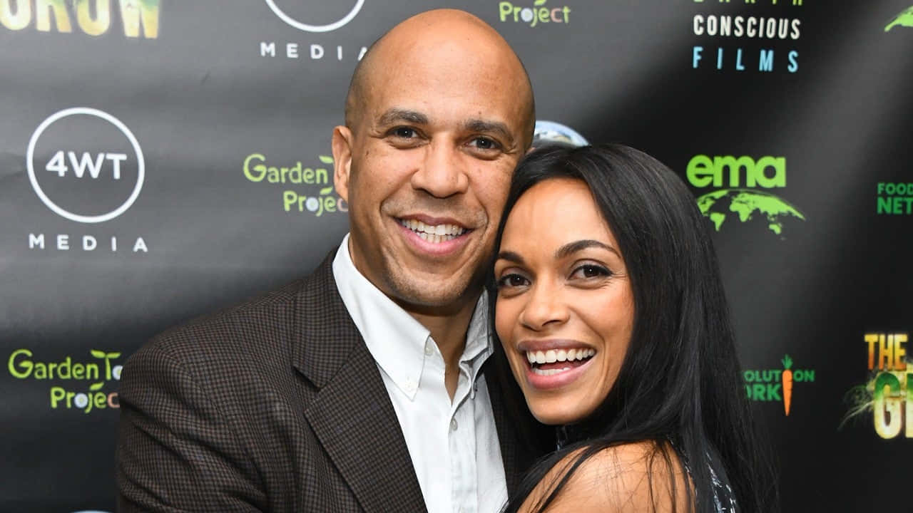 Cory Booker And Rosario Dawson Background