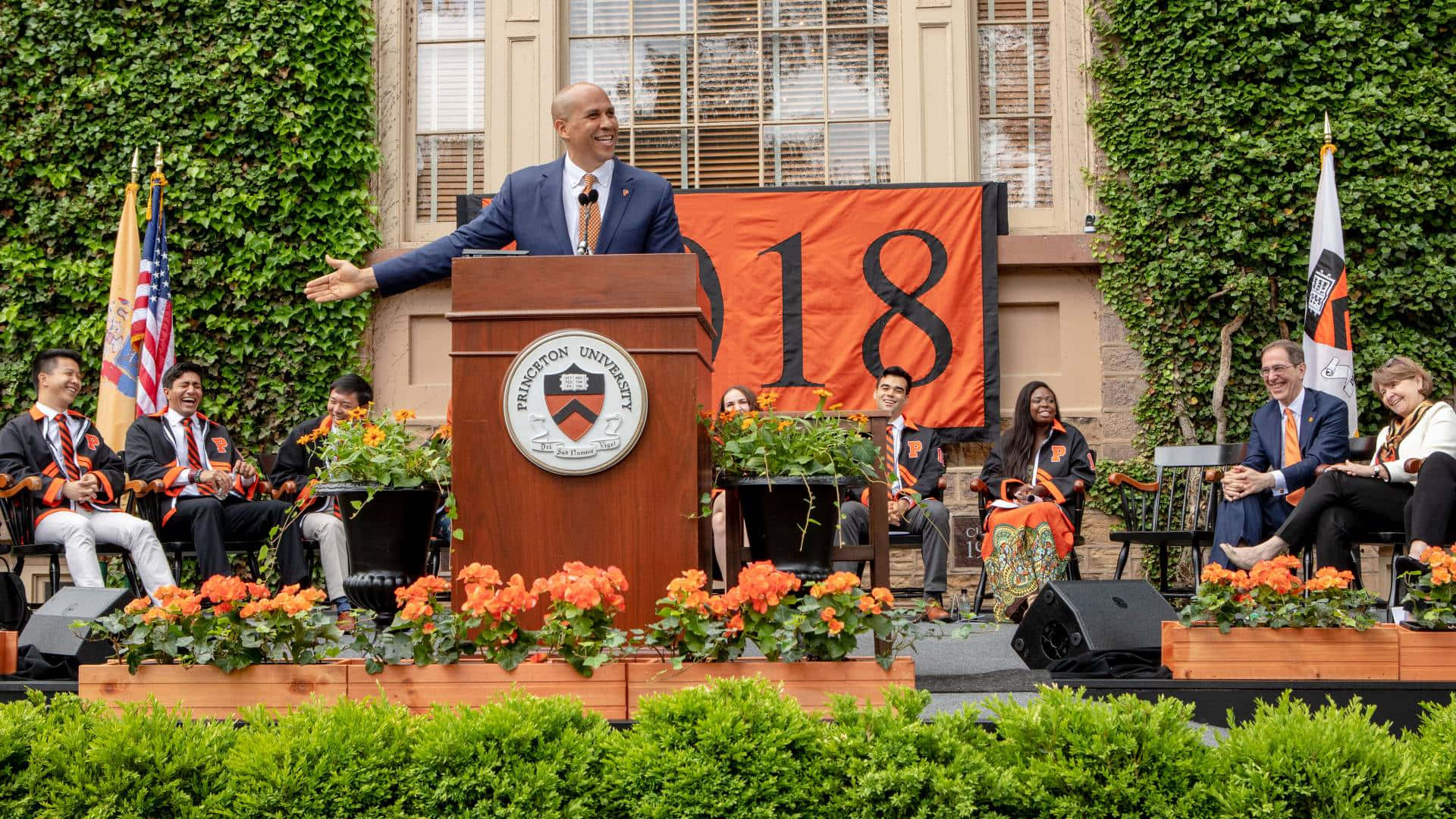 Cory Booker At Graduation Rites Background