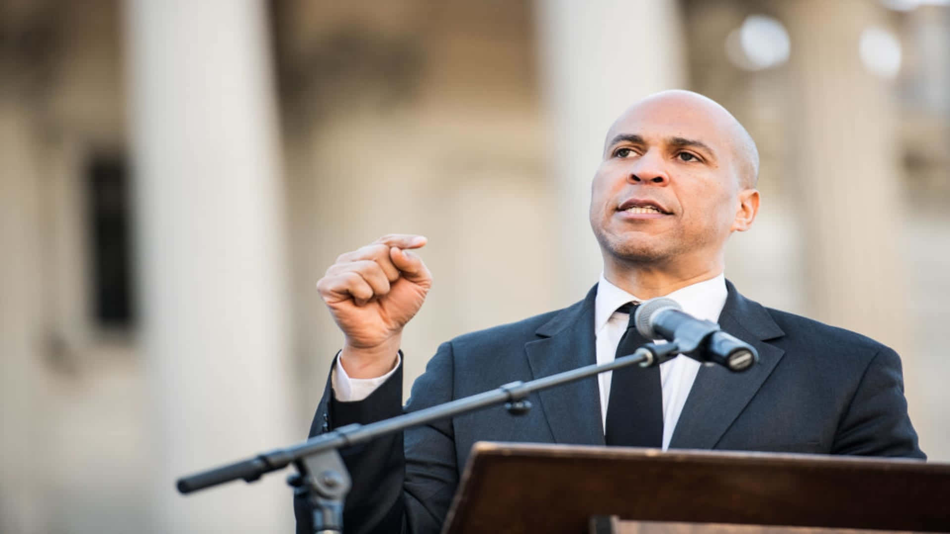 Cory Booker Delivering Speech Background