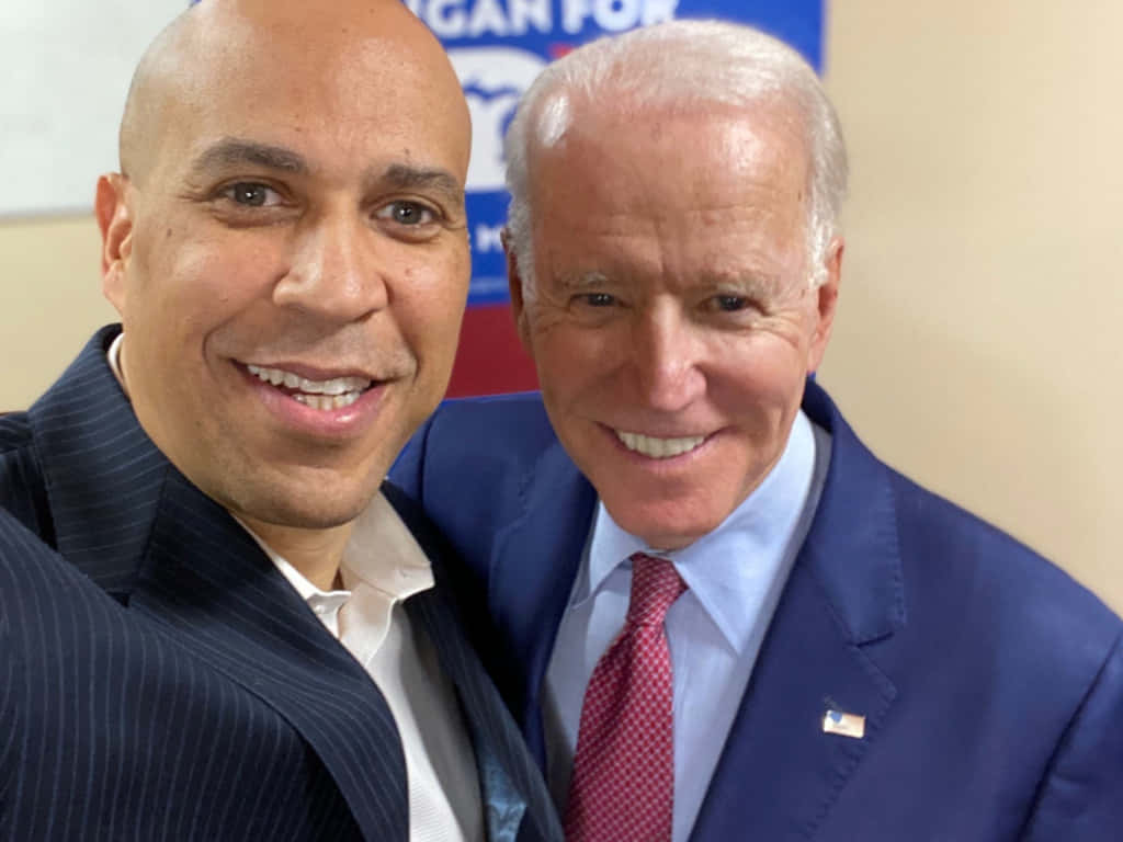 Cory Booker With President Biden Background