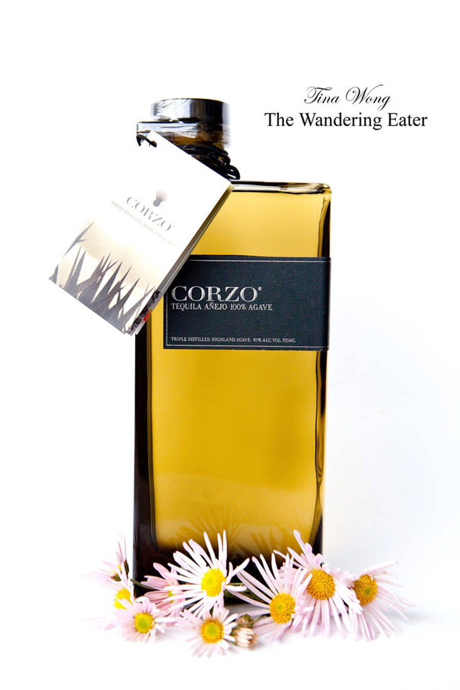 Corzo Anejo Tequila Chamomile Flowers Background