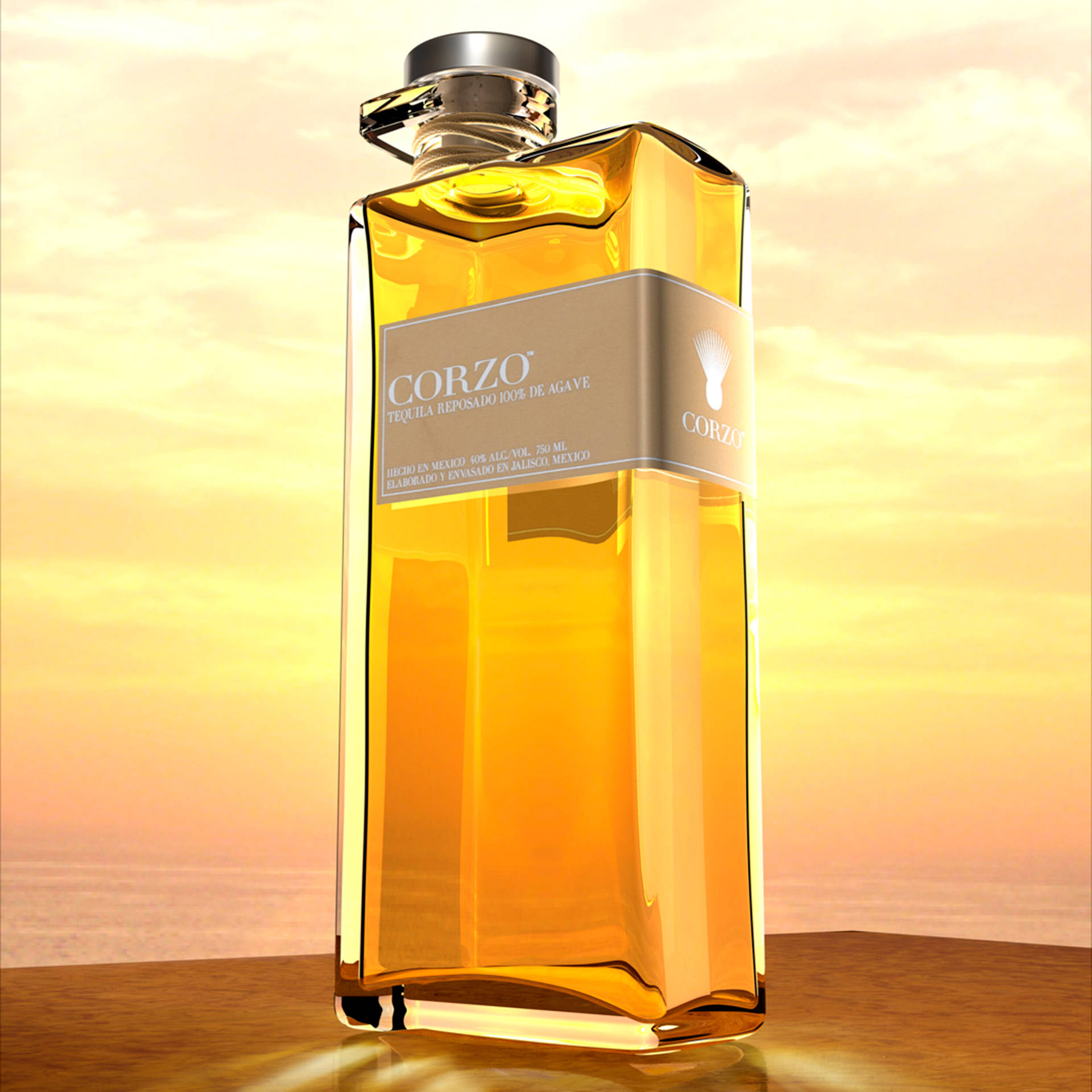 Corzo Anejo Tequila Sunset Background