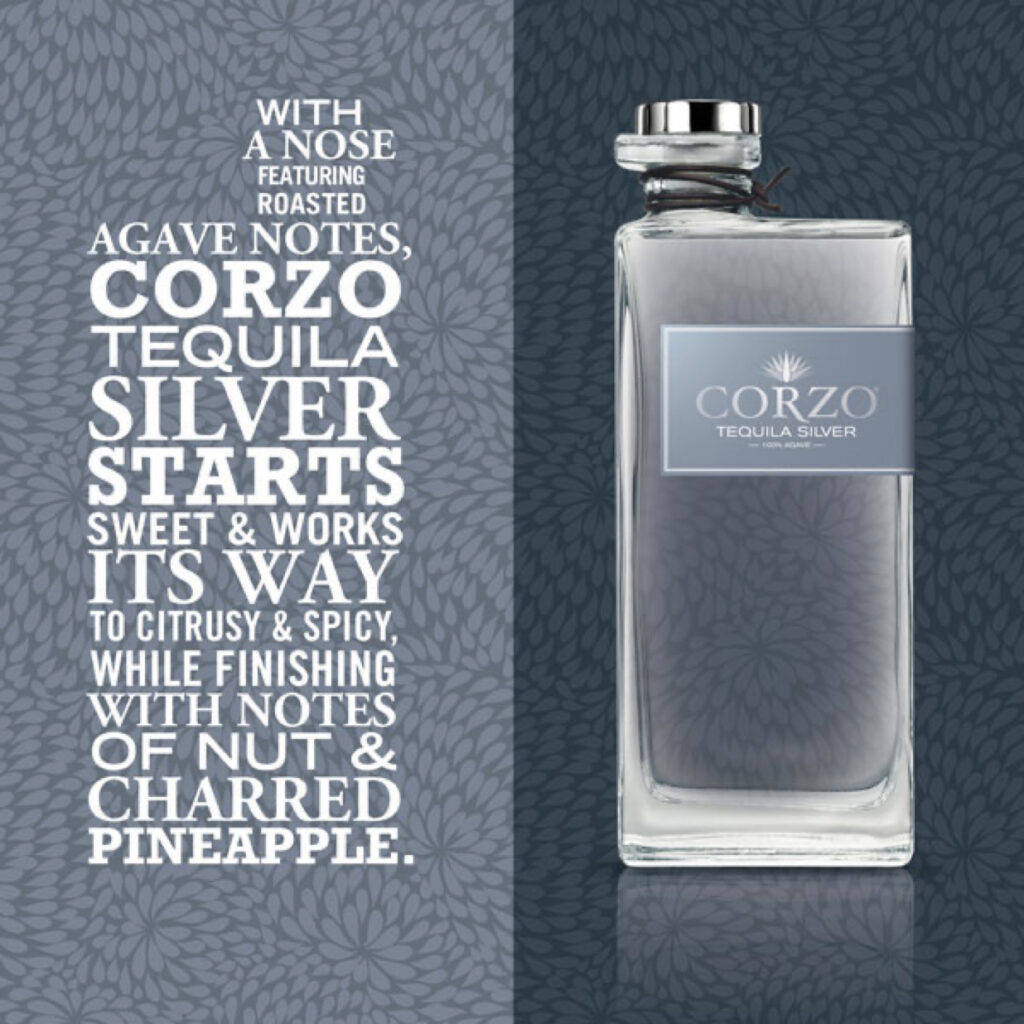 Corzo Silver Tequila Ingredients Background