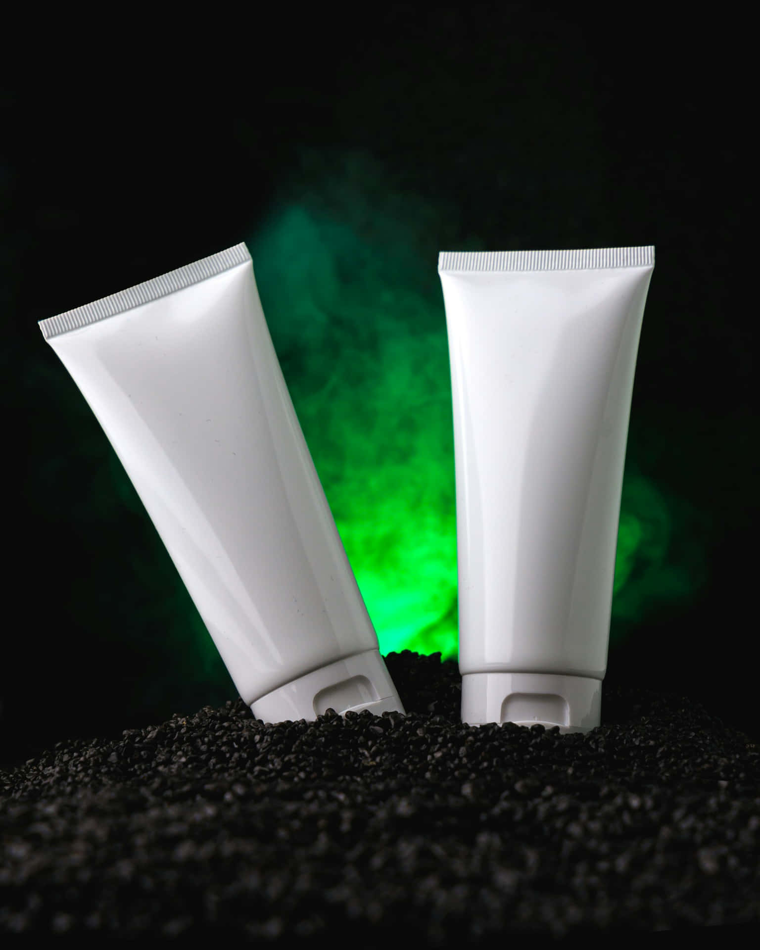 Cosmetic Tubes Mockup Green Backdrop