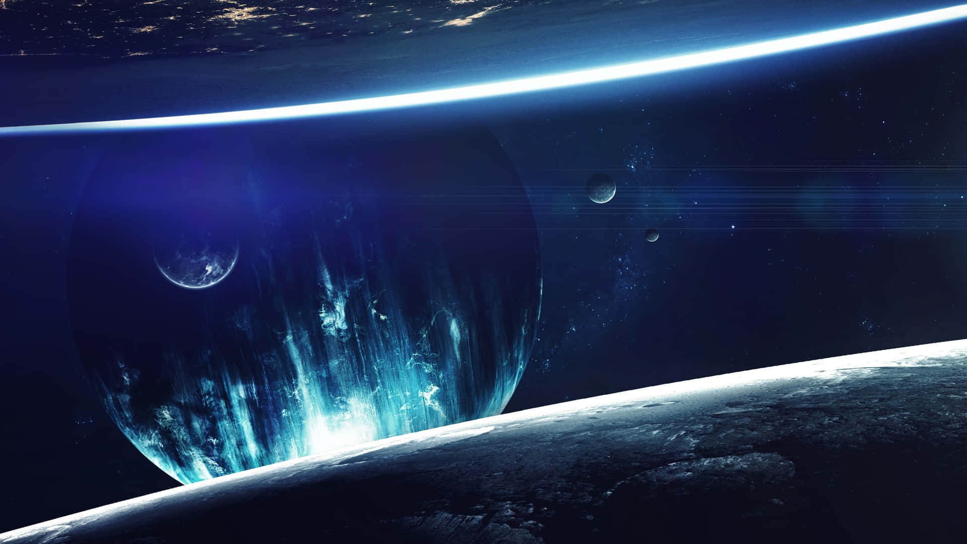 Cosmic Blue Light 4k Background