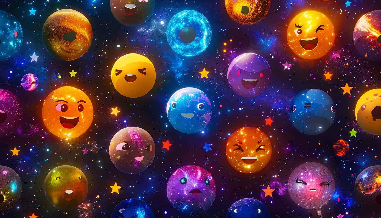 Cosmic Emoji Constellation Background