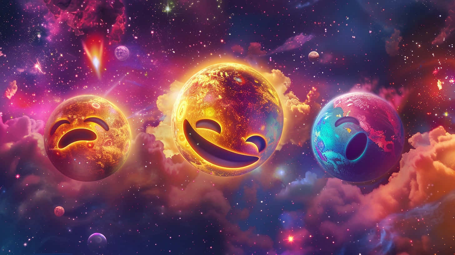 Cosmic Emoji Expressions Background