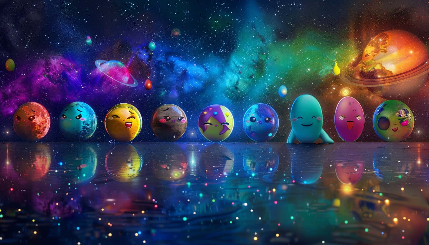 Cosmic Emojis Gathering Background