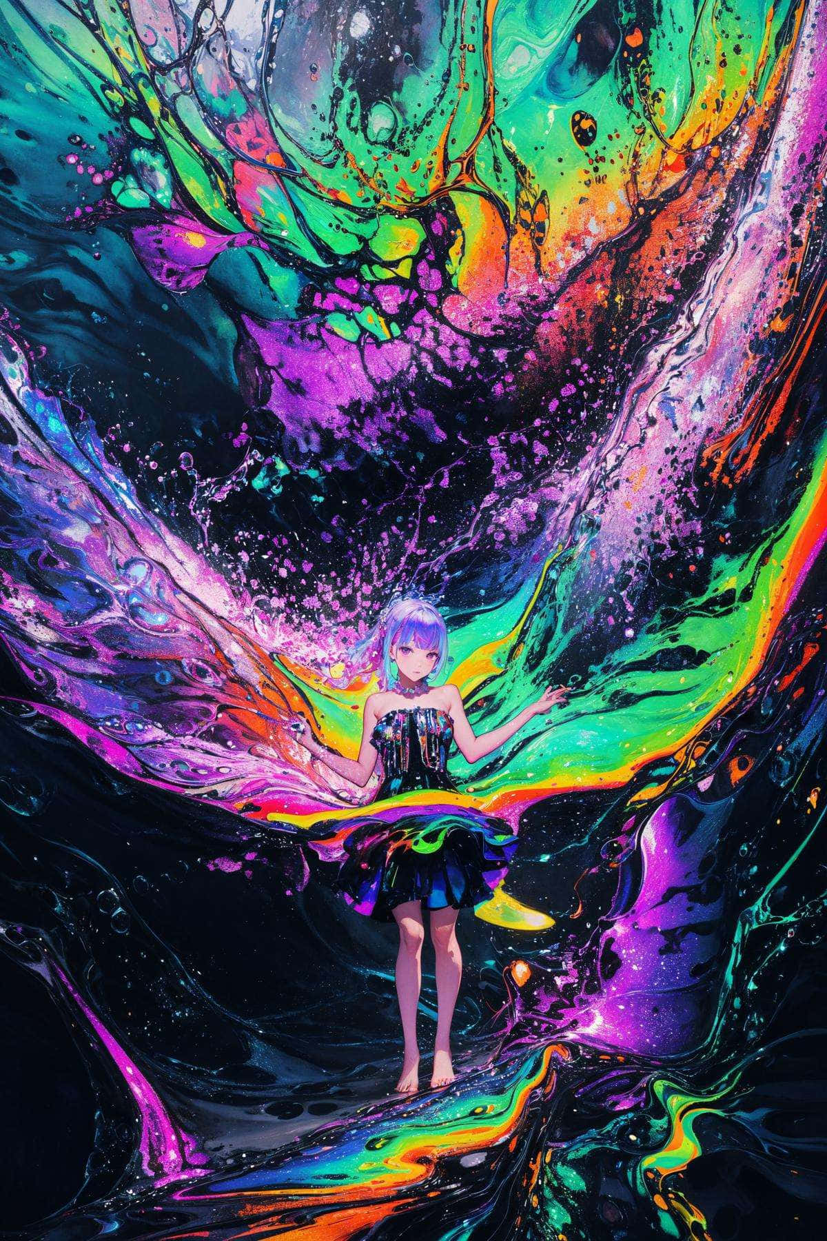 Cosmic Flow Anime Art Background