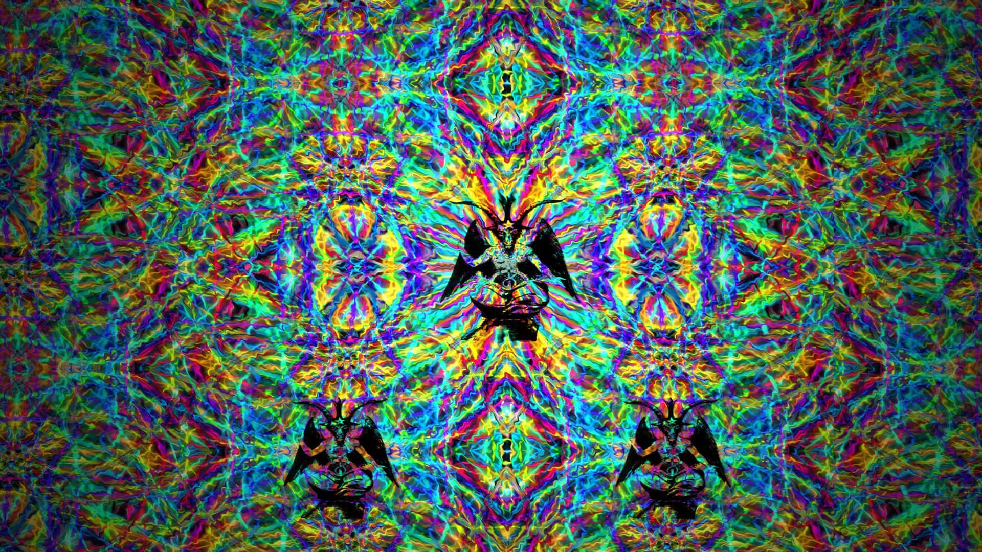 Cosmic Frenzy - Abstract Trippy Desktop Wallpaper Background