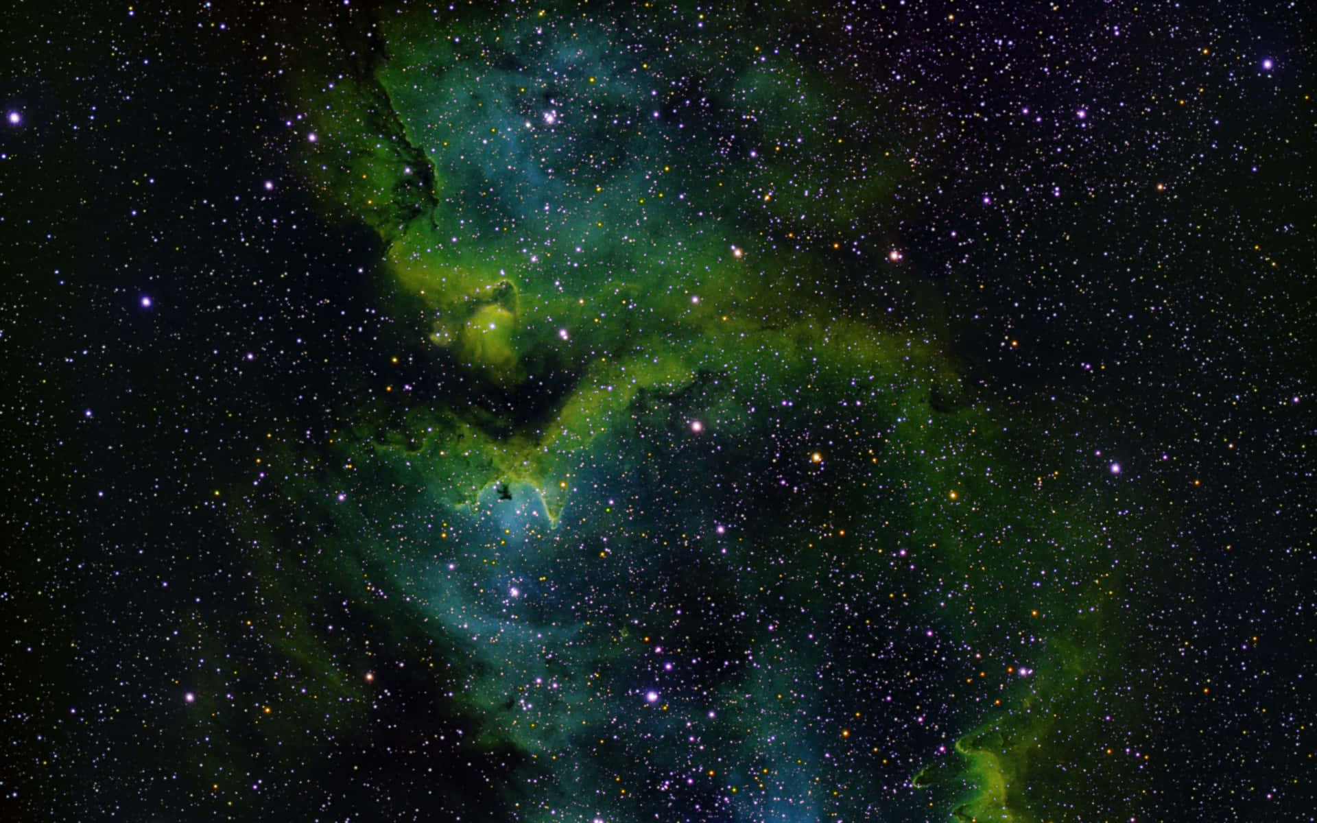 Cosmic Green Nebula 4k Background