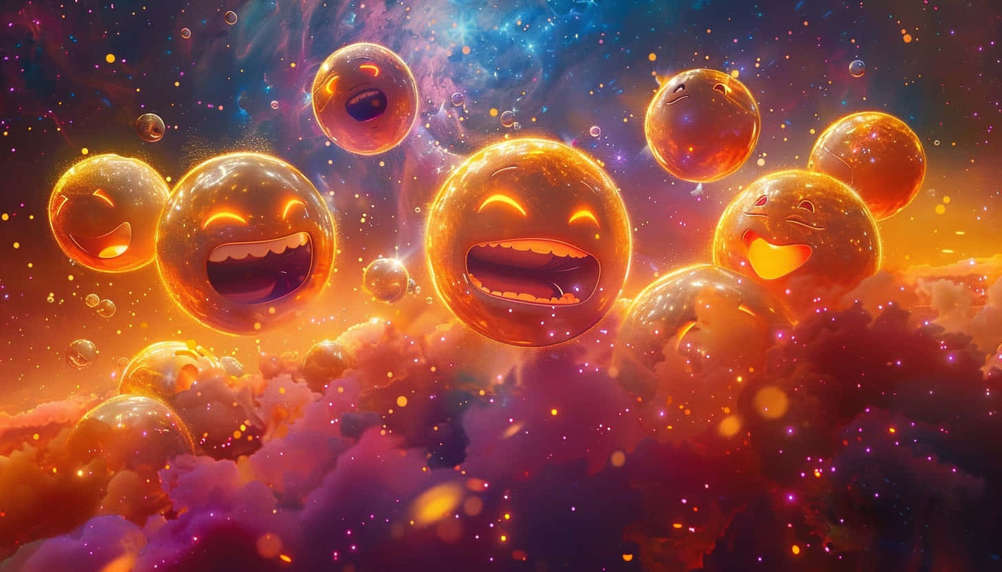 Cosmic_ Laughter_ Emoji_ Galaxy Background