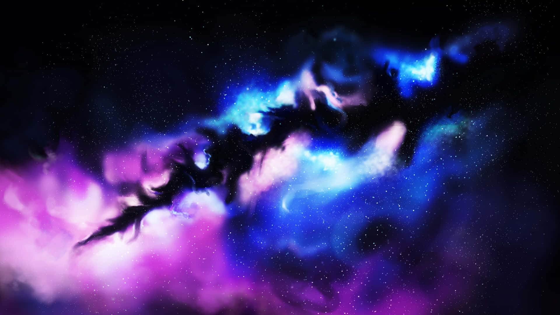 Cosmic Pink Blue Galaxy Clouds Background