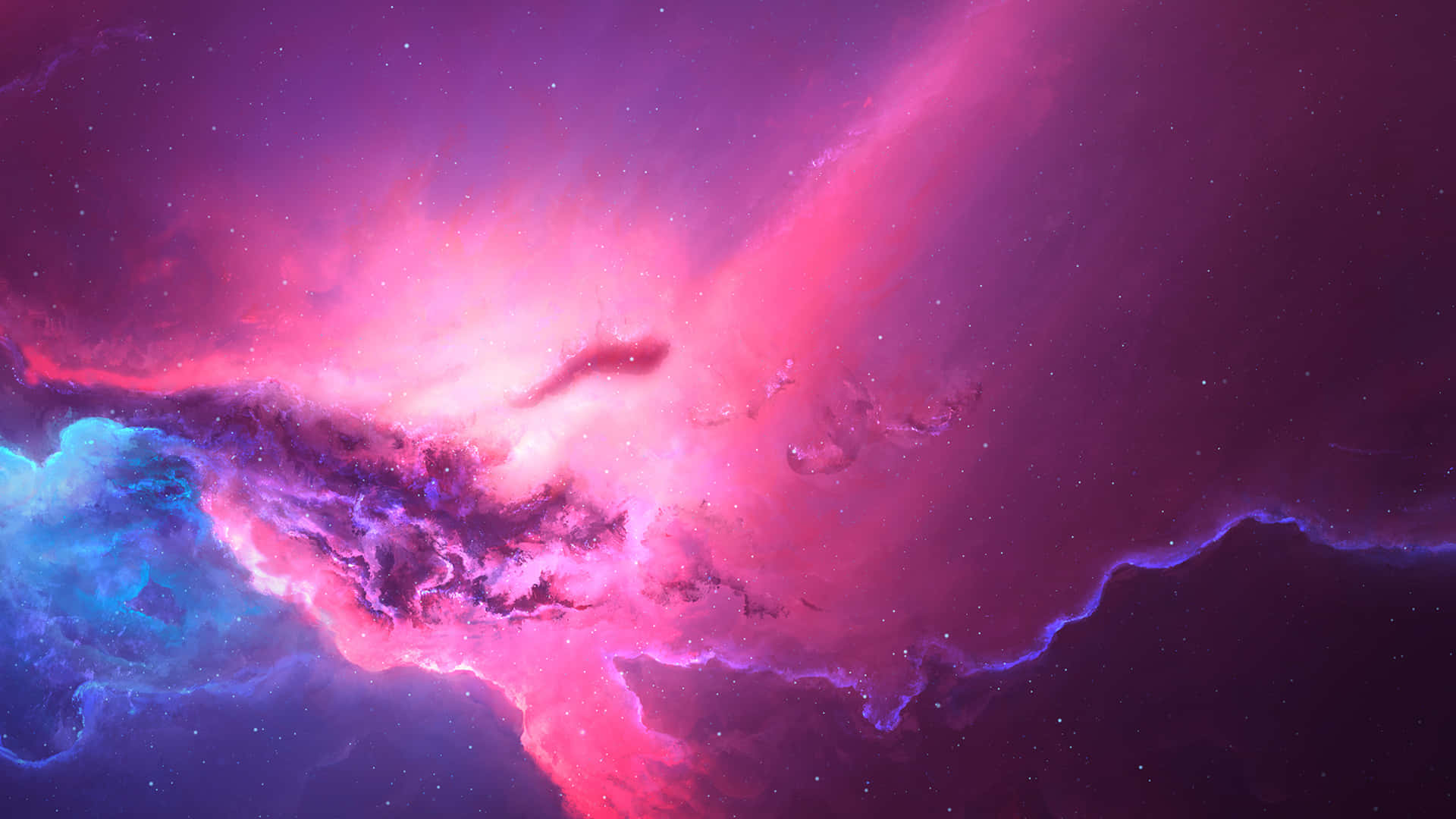 Cosmic Pink Nebula 4k Background