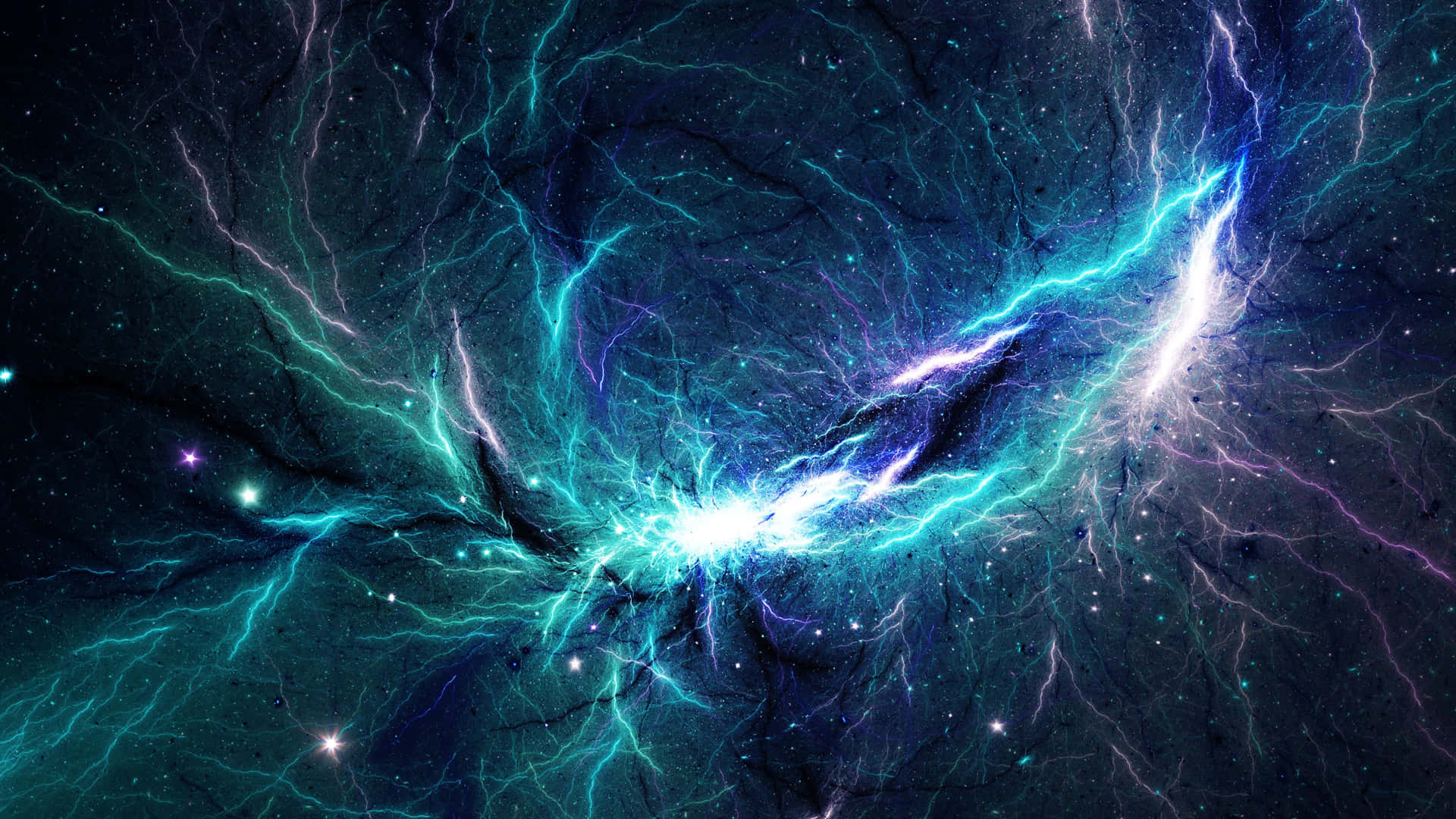 Cosmic Purple Lightning 4k Background