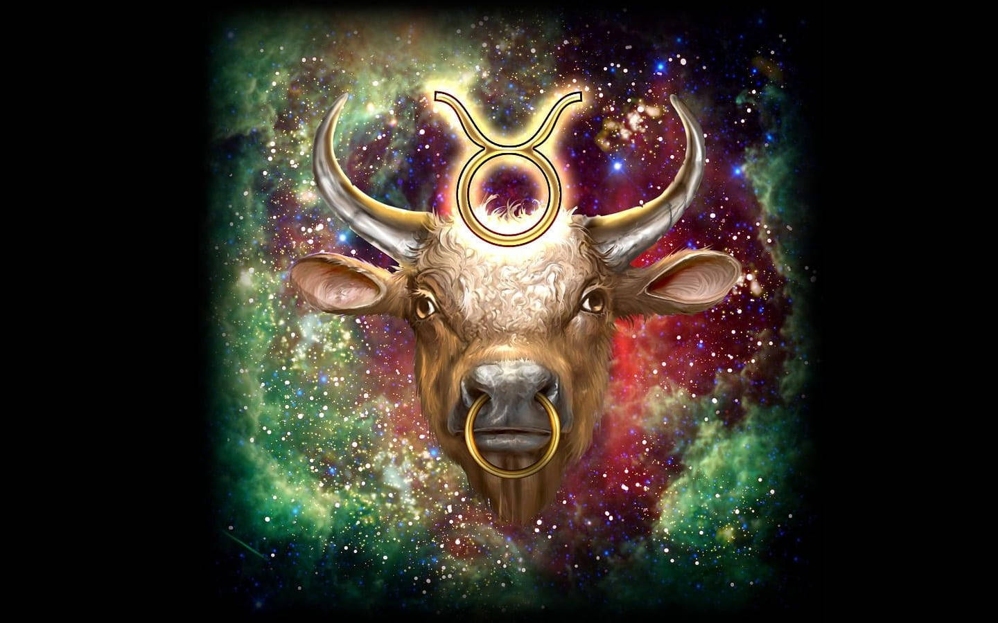 Cosmic Taurus Zodiac Background