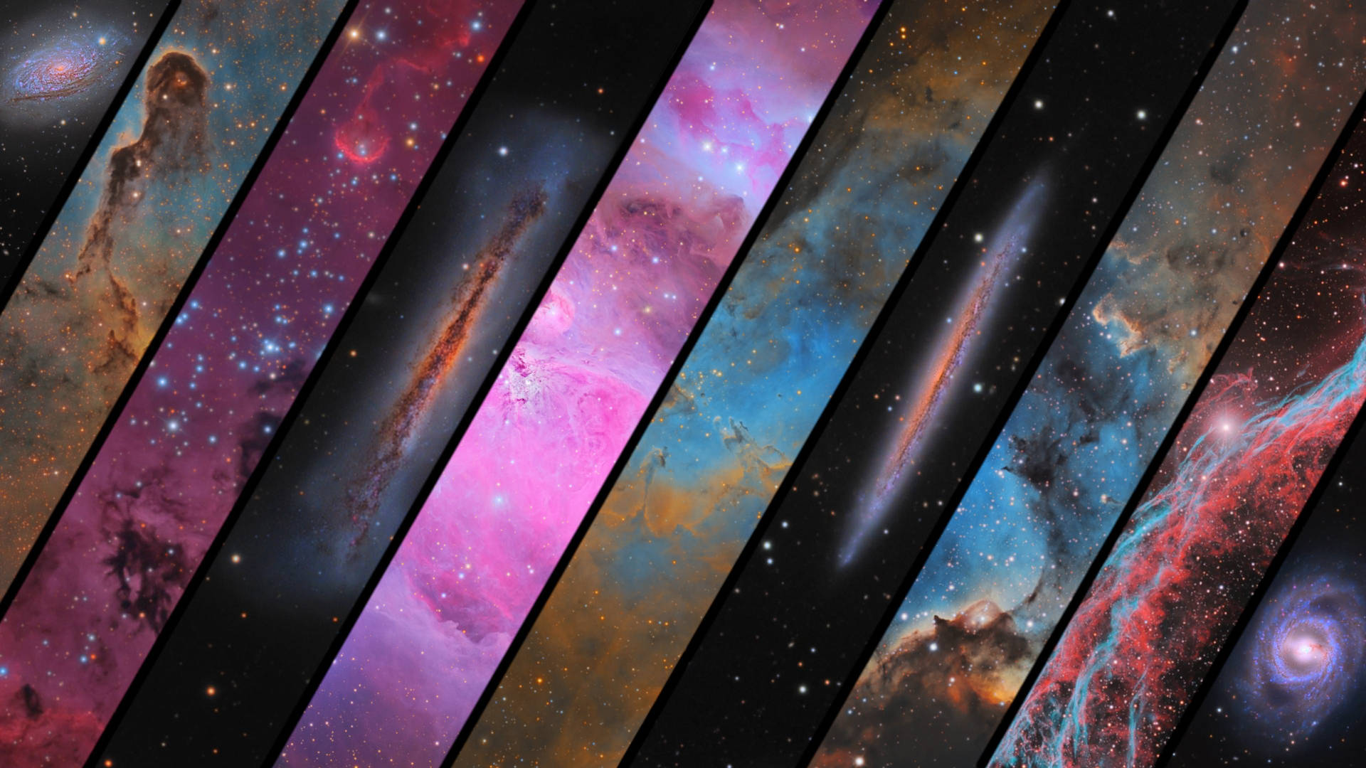 Cosmos Diagonal Collage Art Background