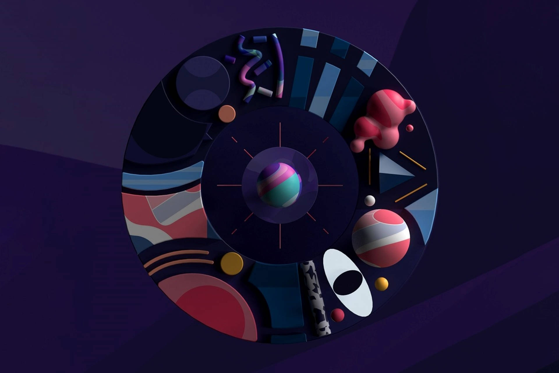 Cosmos Platter 3d Art Background