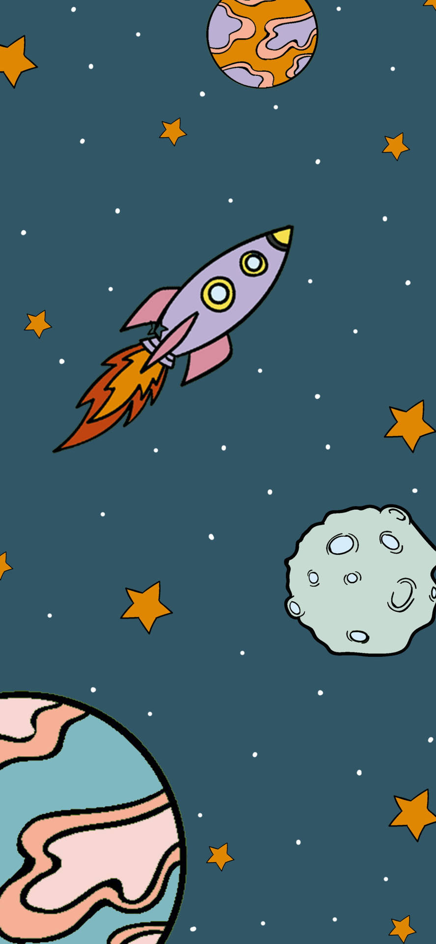 Cosmos Rockets And Stars Background