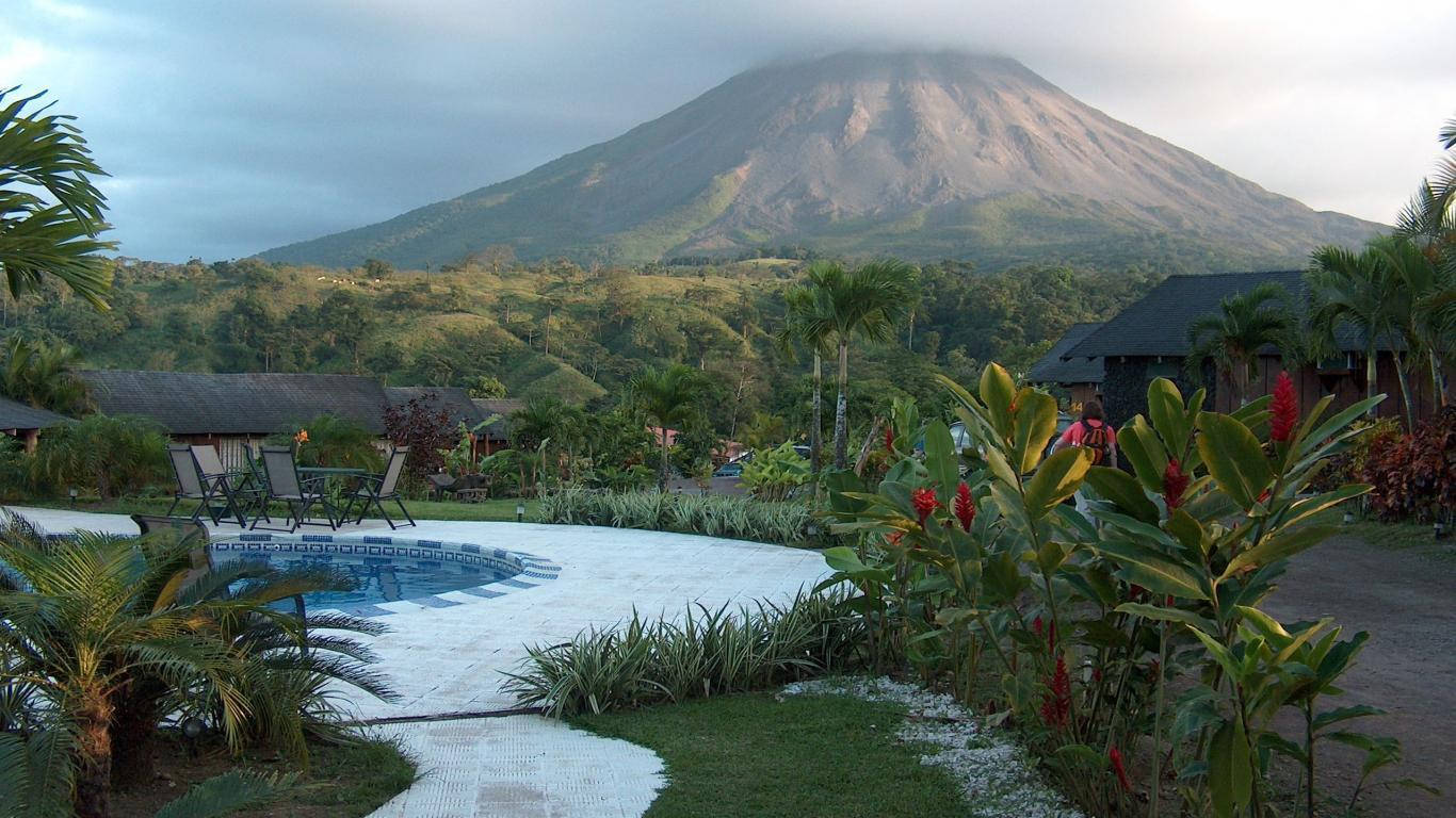 Costa Rica Stratovolcano View Background