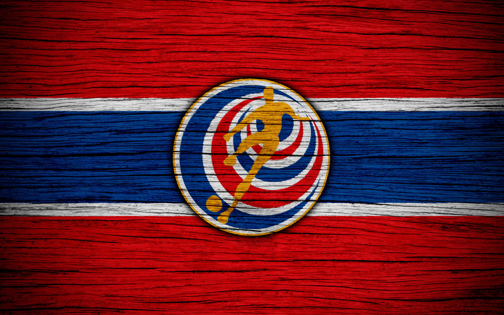 Costa Rica Wooden Football Flag Background