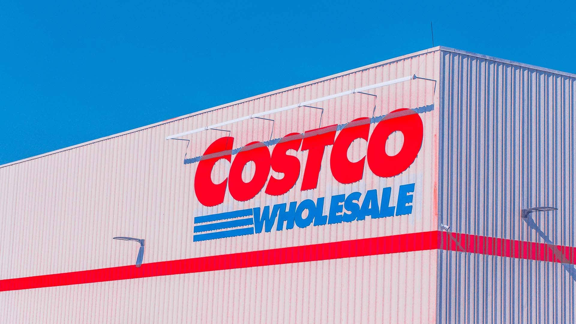 Costco Logo On Light Blue Backdrop Background