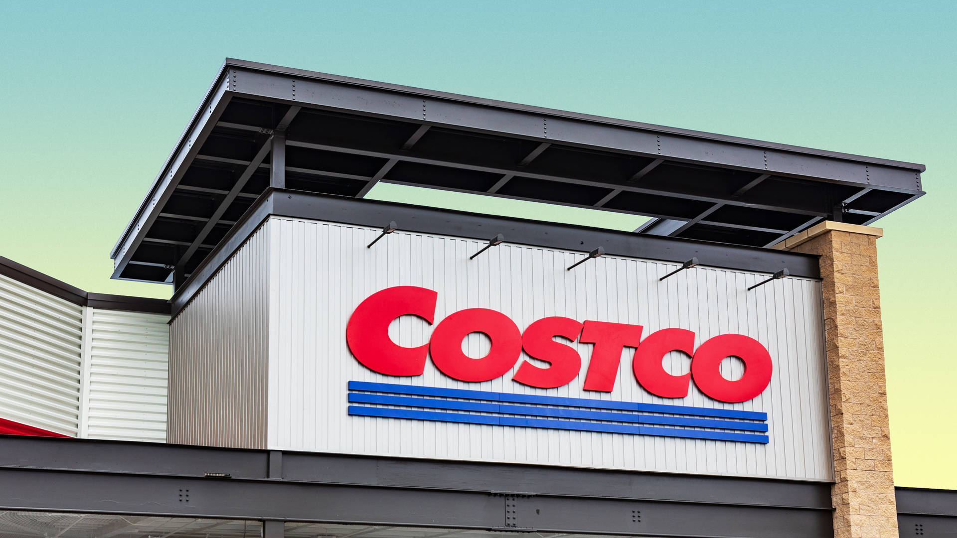 Costco Sign Close-up Shot Background