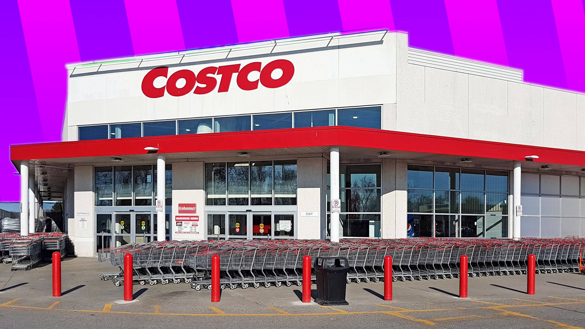 Costco Store Push Carts Outside Background