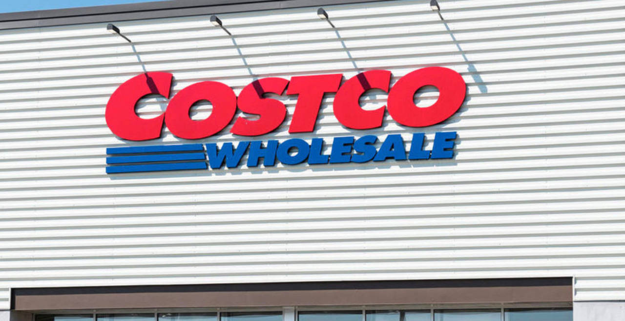 Costco Wholesale Signage Gray Backdrop Background