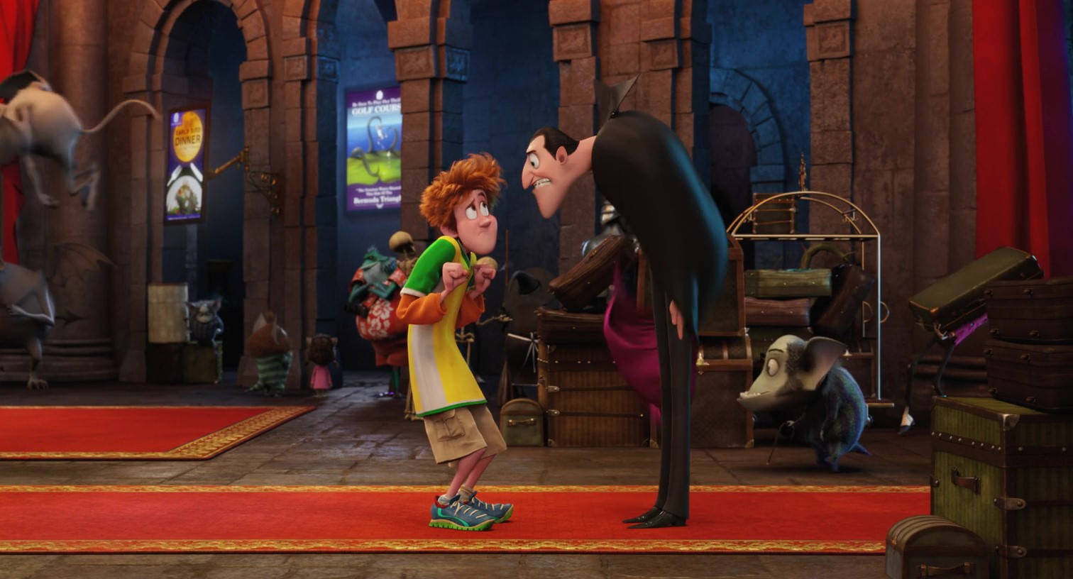 Count Dracula And Jonathan From Hotel Transylvania Background