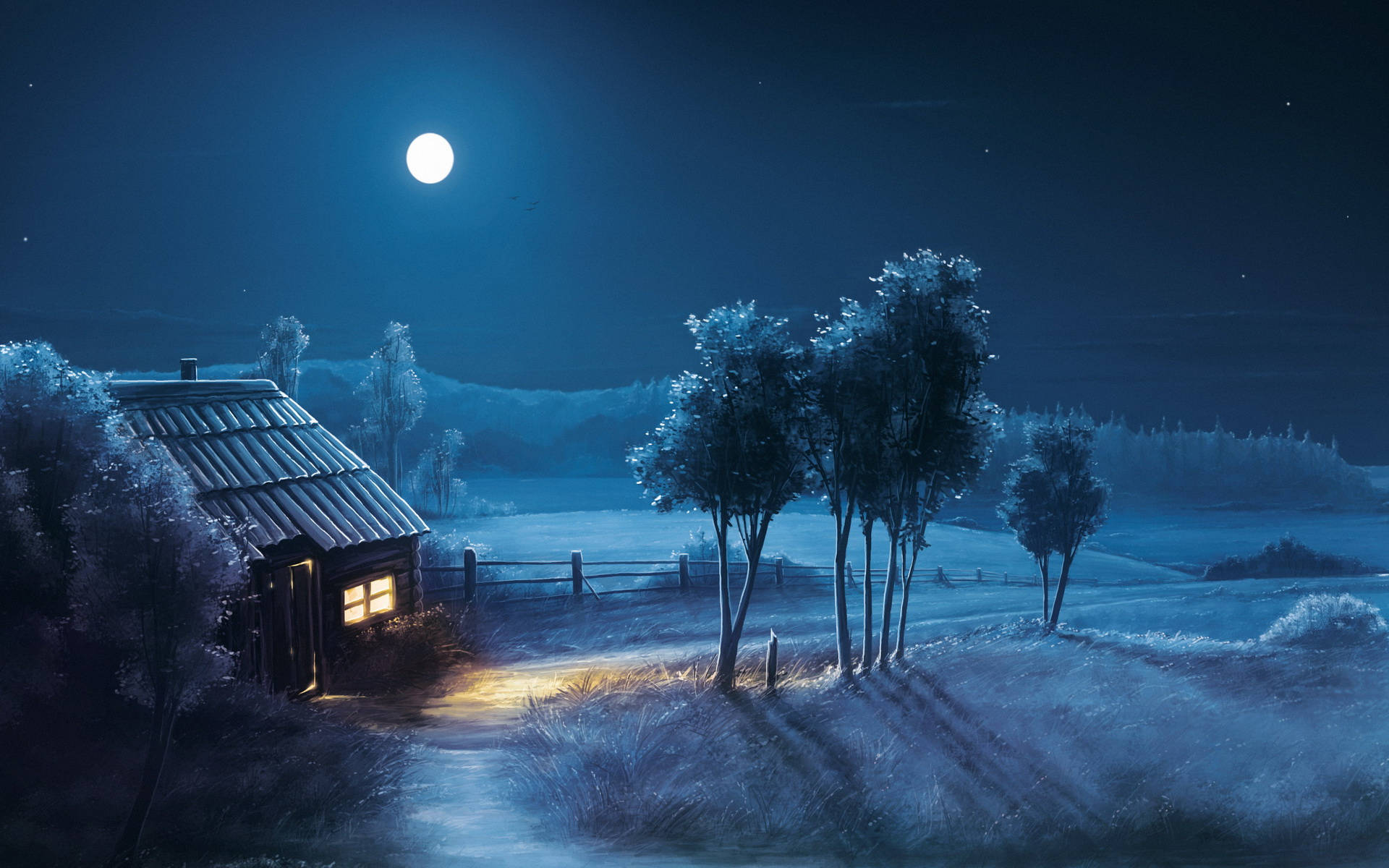 Country Moon Night Sky Background