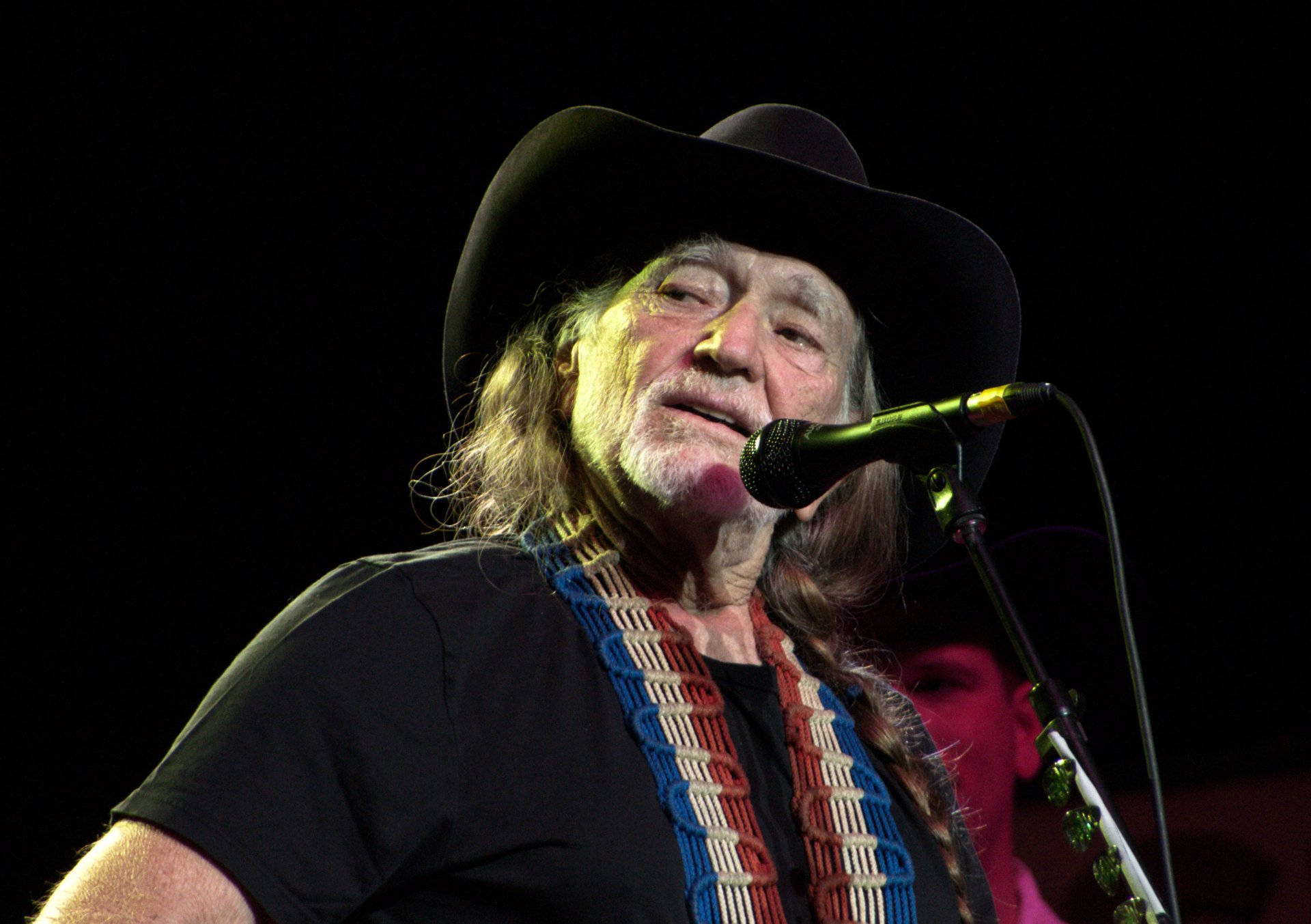 Country Musician Willie Nelson Singing