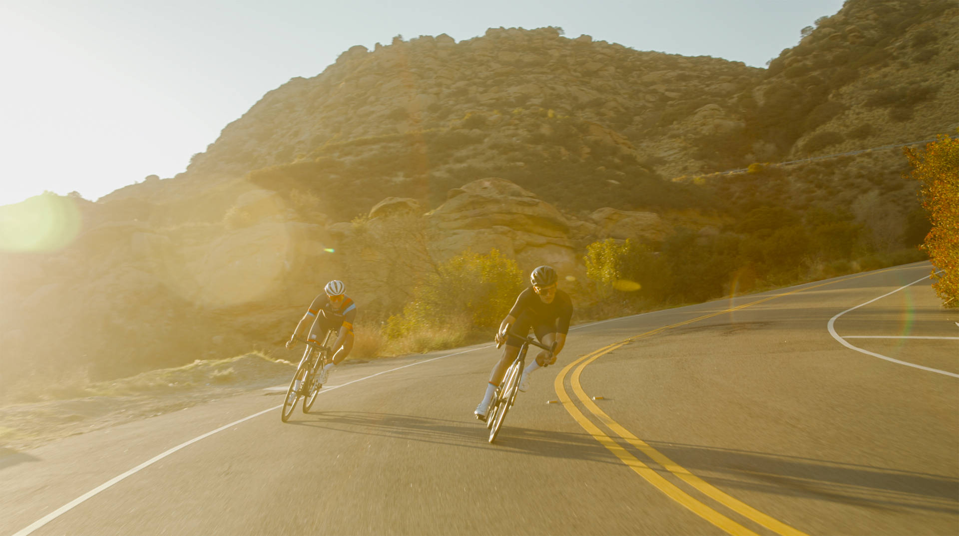 Country Road Downhill Cycling Background