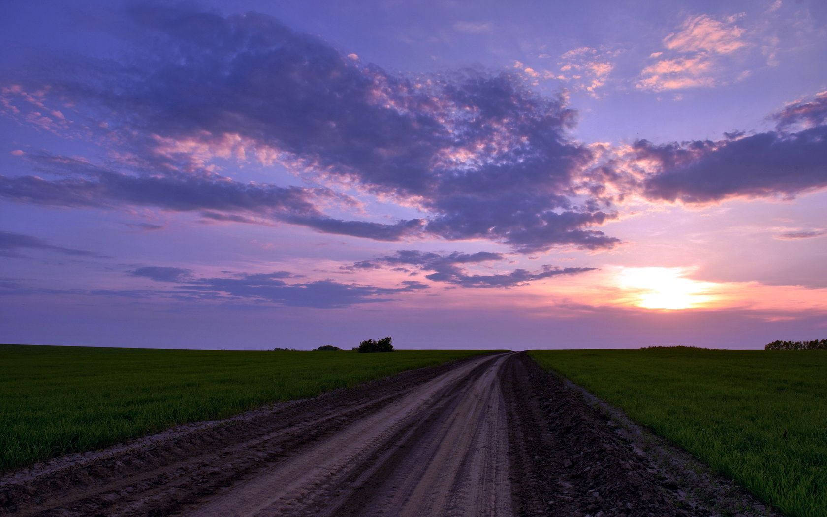 Country Road Evening Horizon Background