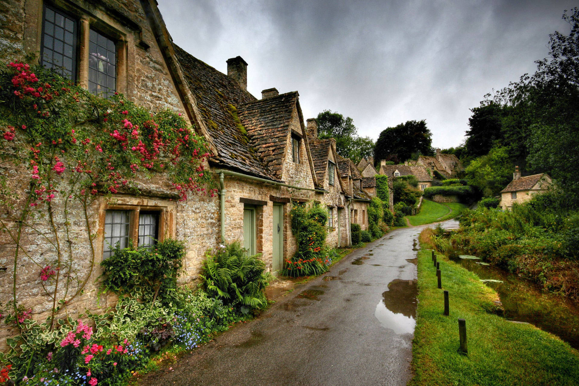 Country Side Europe Style Houses Background