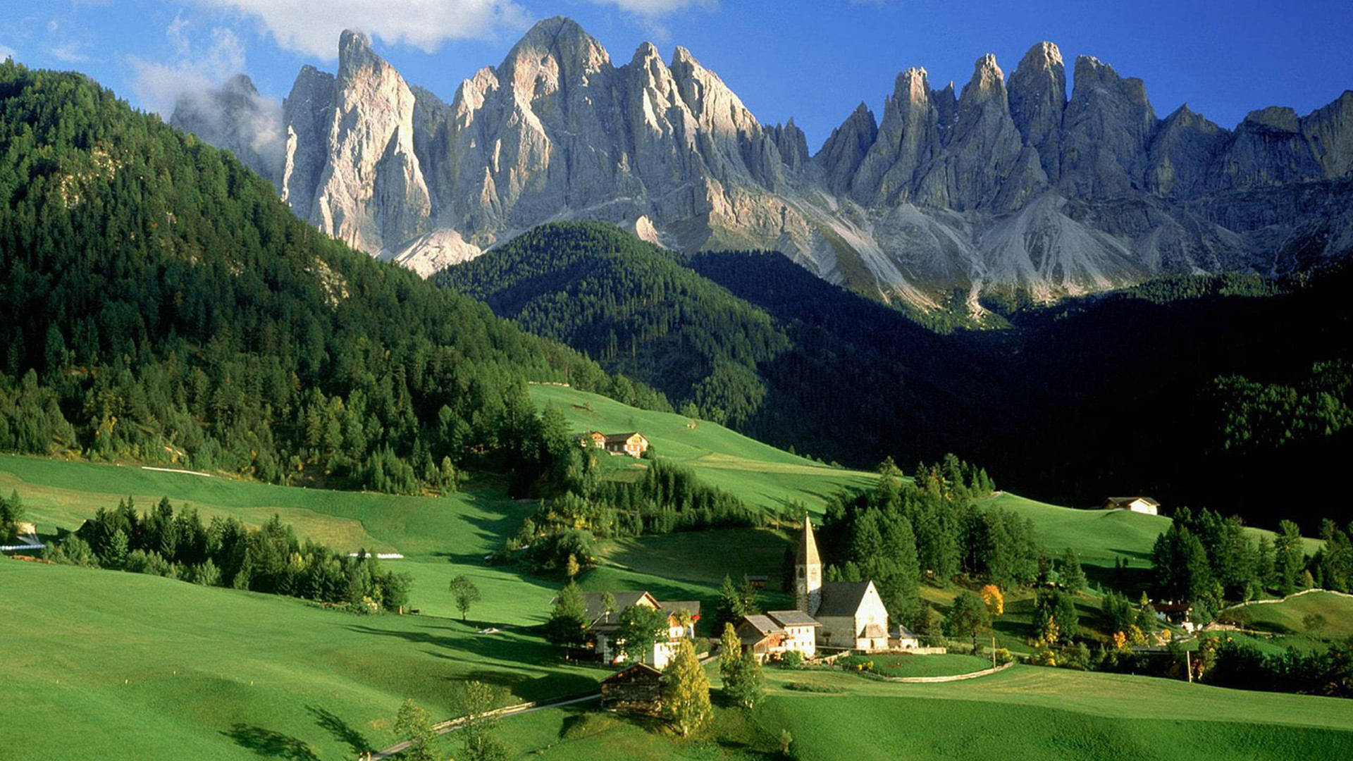 Country Summer Dolomites Mountains Background