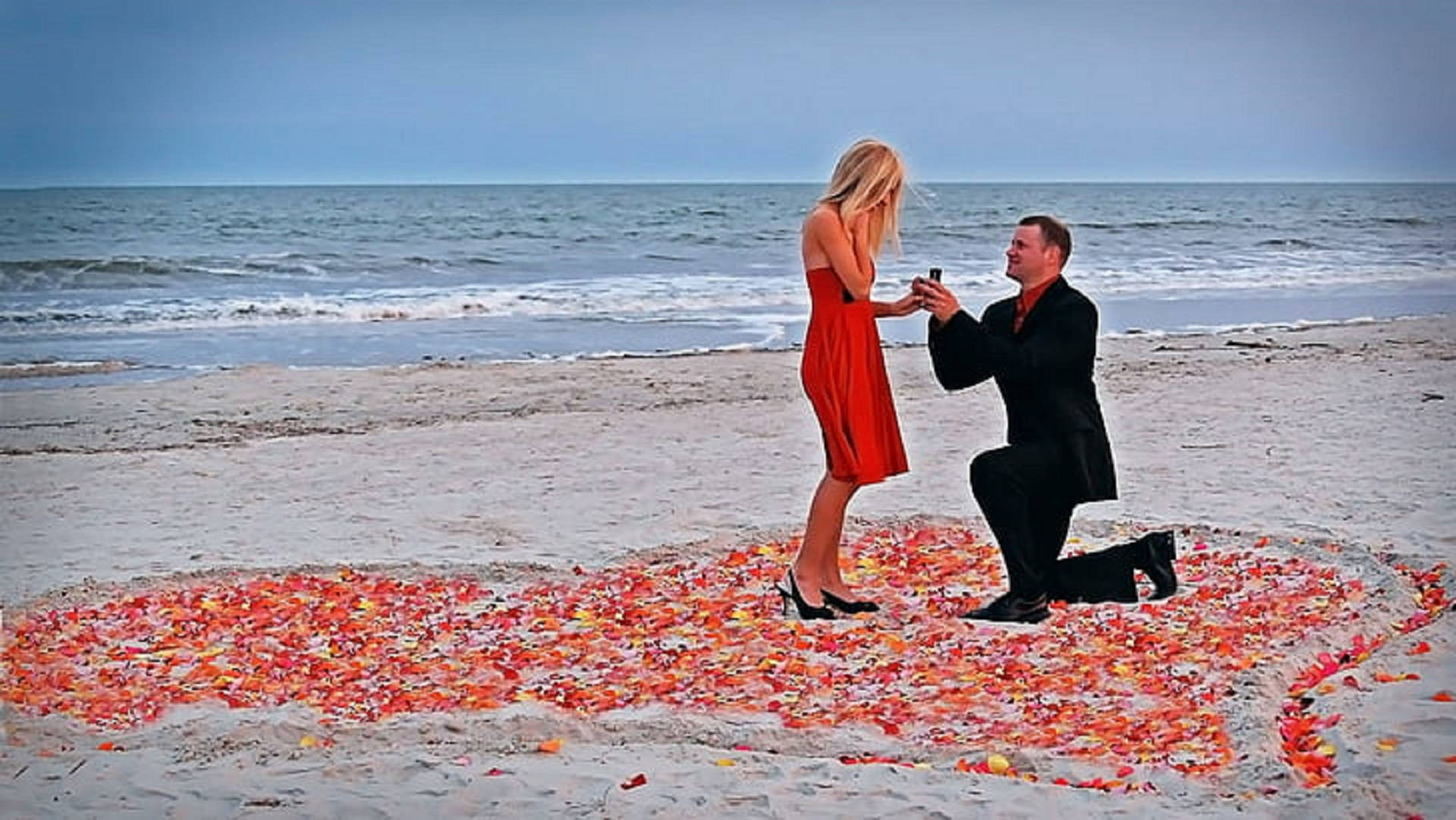 Couple Beach Romantic Love Background