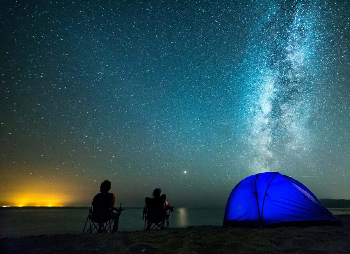 Couple Blue Tent Background