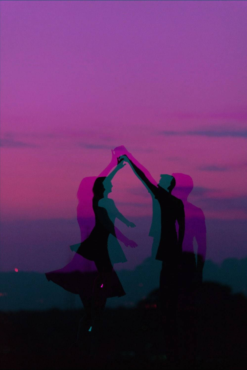 Couple Dancing Neon Purple Iphone