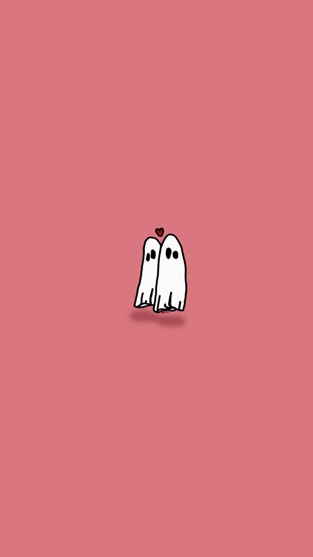 Couple Ghost Aesthetic Pink Background