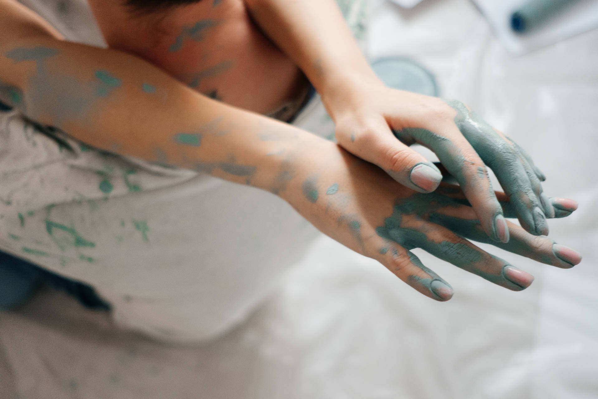 Couple Hands Paint Background