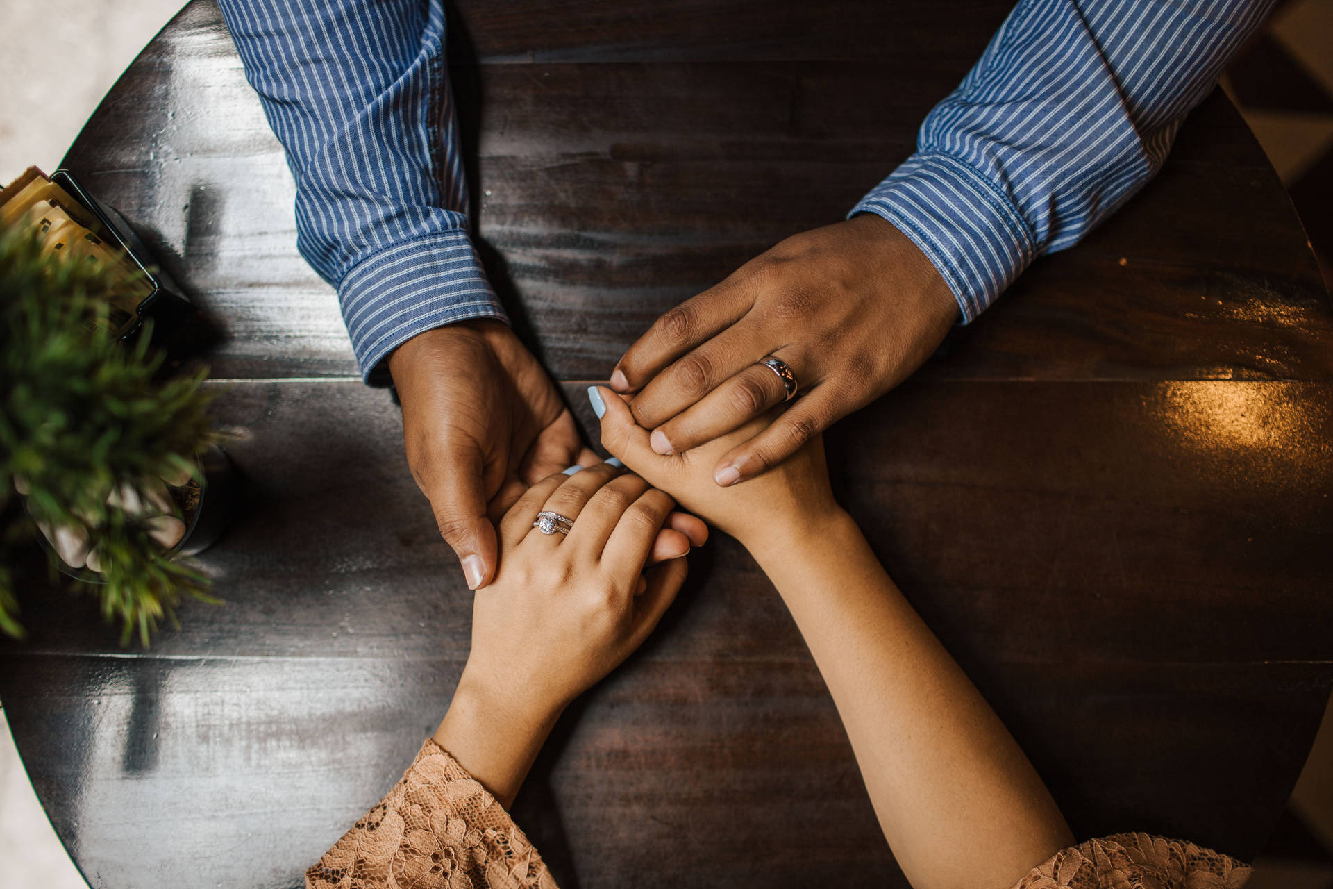 Couple Hands Top View Background