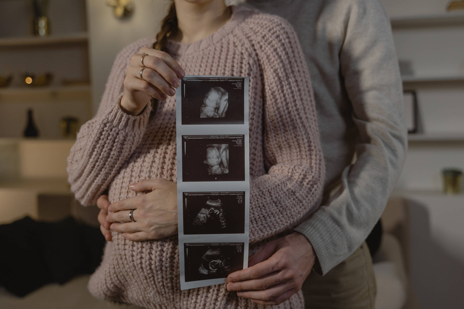 Couple Hands Ultrasound Photo