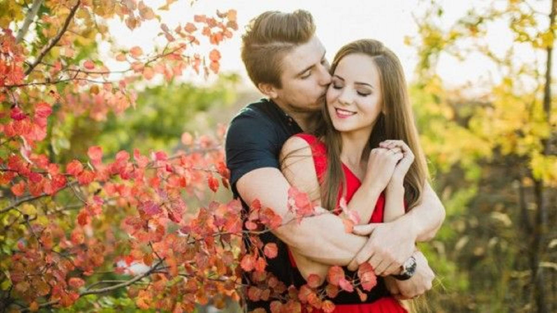 Couple In Forest Romantic Love Background